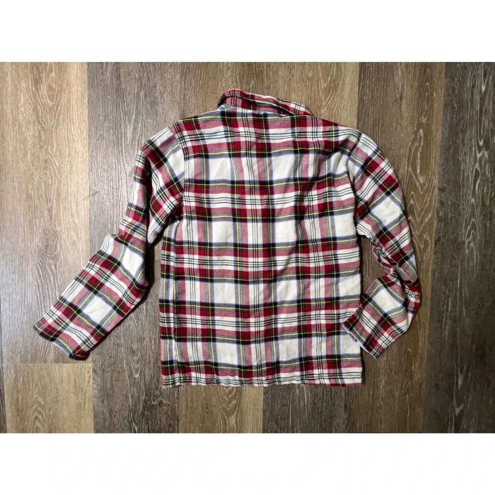 Old‎ Navy Flannel Shirt Unisex Kids L 10-12 Red Plaid Button